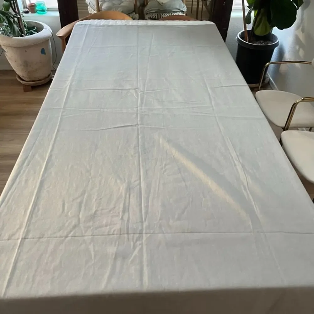 Ikea Gray Cotton Flax Blend Curtain Panels (2) 57 x 98 in Rod Pocket